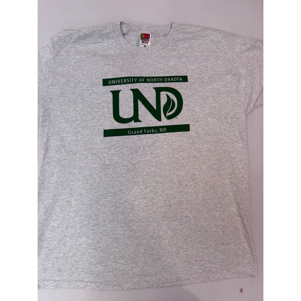 Fruit of the Loom University of North Dakota UND vintage  T-Shirt Gray XL